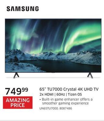 The Source Samsung 65" tu7000 crystal 4k uhd tv offer