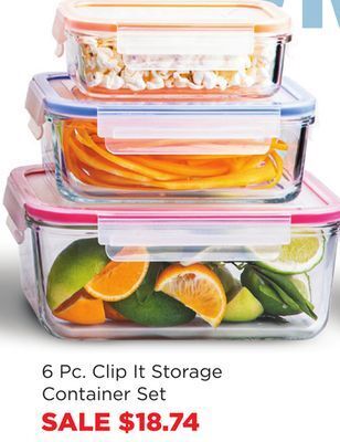 Kitchen Stuff Plus 6 pc. clip it storage container set offer
