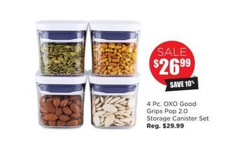 Kitchen Stuff Plus 4 pc. oxo good grips pop 2.0 storage canister set offer