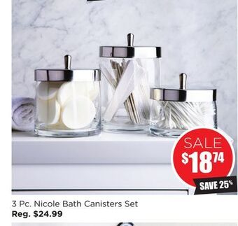 Kitchen Stuff Plus 3 pc. nicole bath canisters set offer