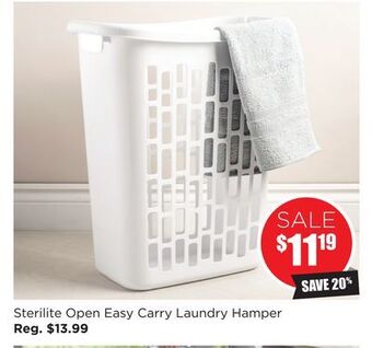 Kitchen Stuff Plus Sterilite open easy carry laundry hamper offer