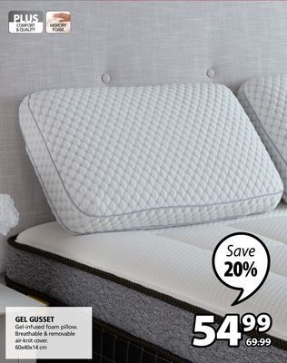 JYSK Gel gusset pillow offer