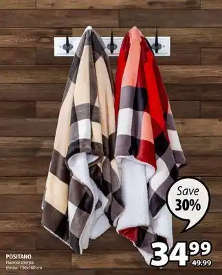 JYSK Positano flannel sherpa throw offer