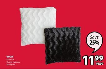 JYSK Wavy faux fur throw cushion offer