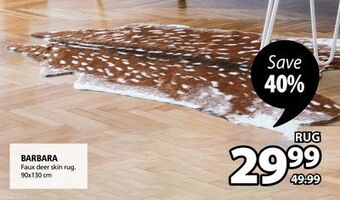 JYSK Barbara faux deer skin rug offer
