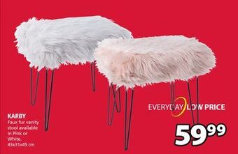 JYSK Karby faux fur vanity stool offer