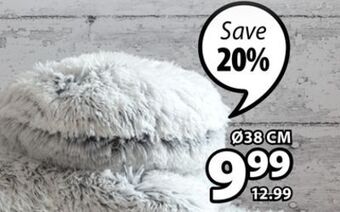 JYSK Lotus faux fur throw cushion offer
