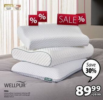 JYSK Feda luxury pillow in pressure relieving air memory foam mixed with cooling gel offer