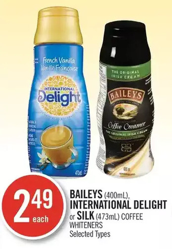 Shoppers Drug Mart Baileys, international delight or silk coffee whiteners offer