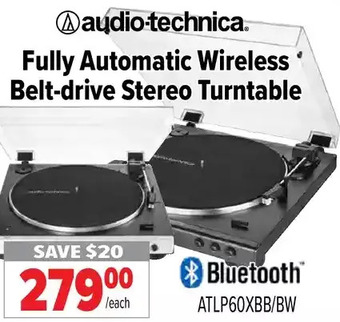 2001 Audio Video Audio-technica fully automatic wireless belt-drive stereo turntable offer