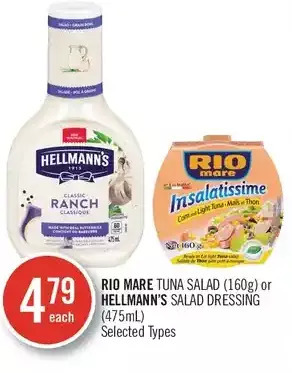 Shoppers Drug Mart Rio mare tuna salad or hellmann's salad dressing offer