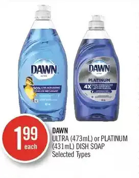 Shoppers Drug Mart Dawn ultra or platinum dish soap offer