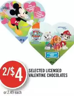 Shoppers Drug Mart Licensed valentine chocolates offer