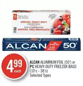 Shoppers Drug Mart Alcan aluminum foil or pc heavy duty freezer bags offer