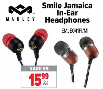 2001 Audio Video Marley smile jamaica in-ear headphones offer