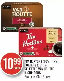 Shoppers Drug Mart Tim hortons, folgers or van houtte k-cup pods offer