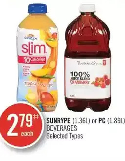 Shoppers Drug Mart Sunrype or pc beverages offer