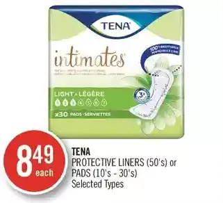 Shoppers Drug Mart Tena protective liners or pads offer