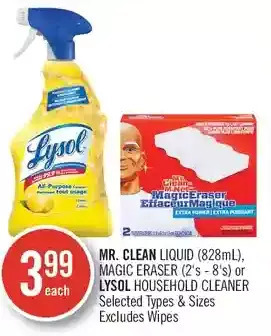Shoppers Drug Mart Mr. clean liquid, magic eraser or lysol household cleaner offer