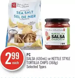 Shoppers Drug Mart Pc salsa or kettle style tortilla chips offer