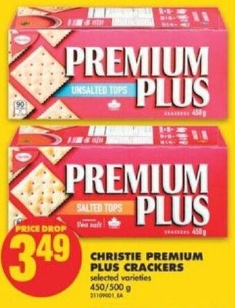 No Frills Christie Premium Plus Crackers 450/500g offer