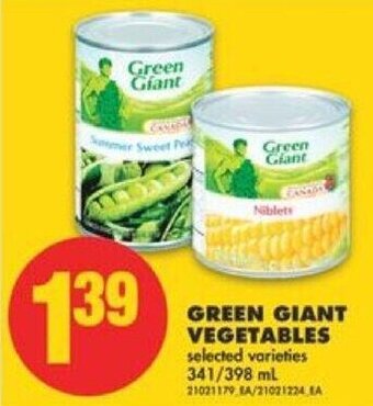 No Frills Green Giant Vegetables 341/398 ml offer