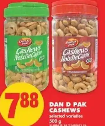 No Frills Dan D Pak Cashews 500g offer