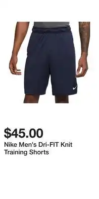Sport Chek Nike men's dri-fit knit training shorts offer