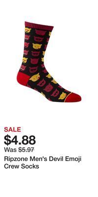 Sport Chek Ripzone men's devil emoji crew socks offer