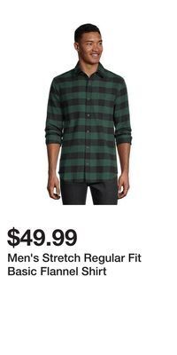 Mark's Men's stretch regular fit basic flannel shirt offer