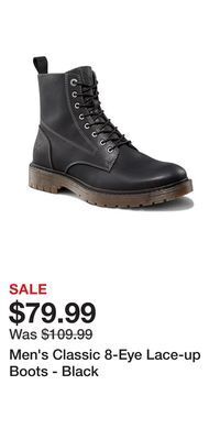 Mark's Men's classic 8-eye lace-up boots - black offer