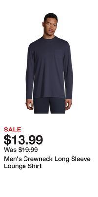 Mark's Men's crewneck long sleeve lounge shirt offer