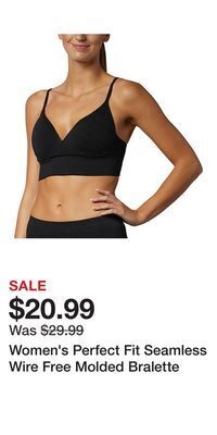 Mark's Women's perfect fit seamless wire free molded bralette offer