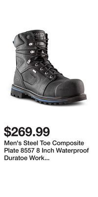 Mark's Men's steel toe composite plate 8557 8 inch waterproof duratoe work boots - black offer