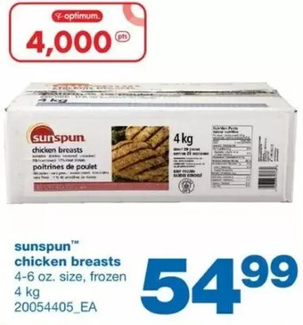 Wholesale Club Sunspun chicken breasts offer