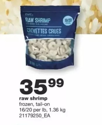 Wholesale Club Raw shrimp offer