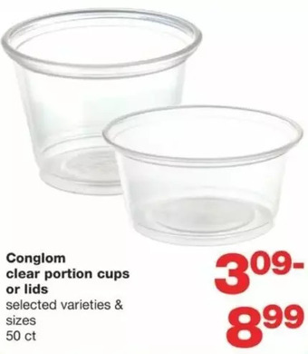 Wholesale Club Conglom clear portion cups or lids offer