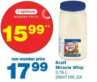 Wholesale Club Kraft miracle whip offer