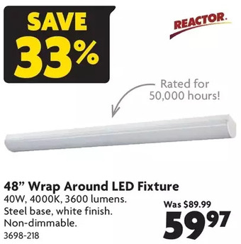 Home Hardware Reactor 48" wrap around led fixture offer