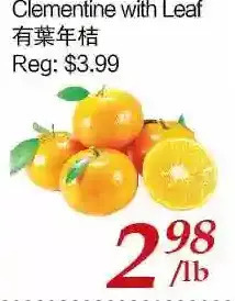 Tone Tai Supermarket Clementine with leaf offer