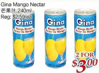Tone Tai Supermarket Gina mango nectar offer