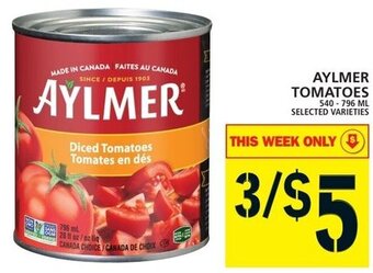 Food Basics Aylmer Tomatoes 540-796 ml offer