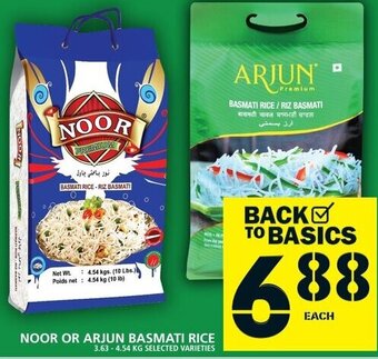 Food Basics Noor or Arjun Basmati Rice 3.63-4.54 kg offer