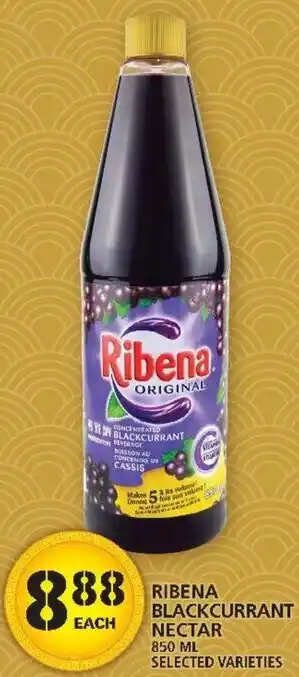 Food Basics Ribena Blackcurrant Nectar 850 ml offer