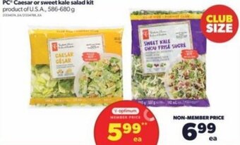 Real Canadian Superstore Pc Caesar or Sweet Kale Salad Kit 586-680 g offer