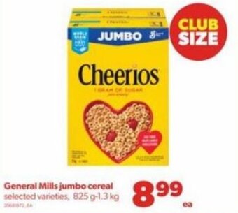 Real Canadian Superstore General Mills jumbo Cereal 825 g-1.3 kg offer