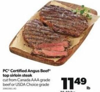 Real Canadian Superstore PC Certified Angus Beef Top Sirloin Steak offer