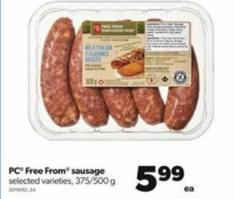 Real Canadian Superstore Pc Free From Sausage 375/500 g offer