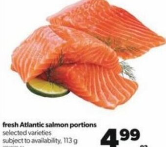 Real Canadian Superstore Fresh Atlantic Salmon Portions 113 g offer
