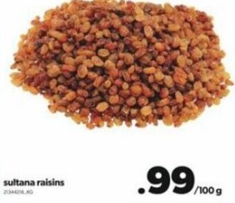 Real Canadian Superstore Sultana Raisins 100g offer
